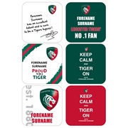 Leicester Tigers Personalised Coasters 6 Pack