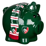 Leicester Tigers Scarf Themed Small Piggy Bank - 4x4inch