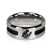 Leicester Tigers Stainless Steel Inlay 10mm Band Ring