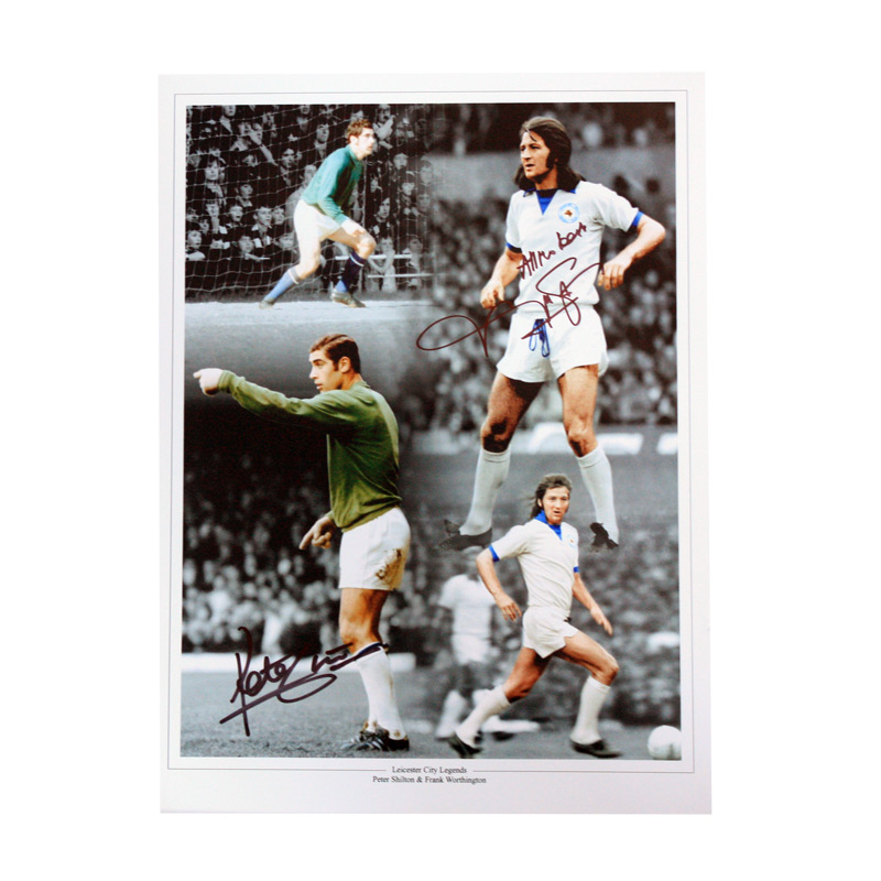 Peter Shilton and Frank Worthington Signed Leicester City Photo