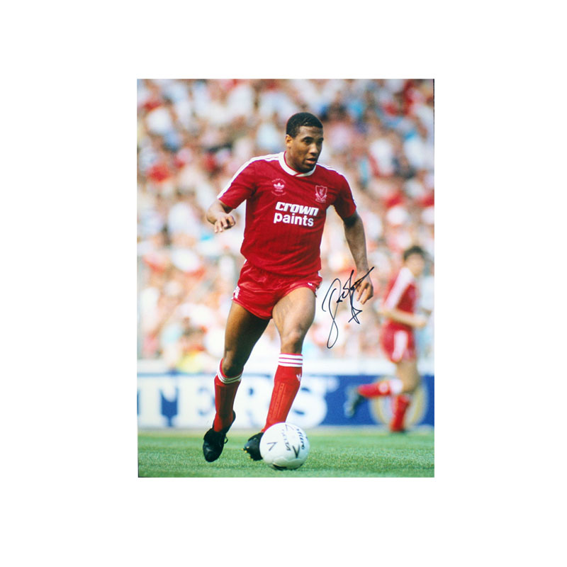 John Barnes Signed Liverpool Action Photo w/o border