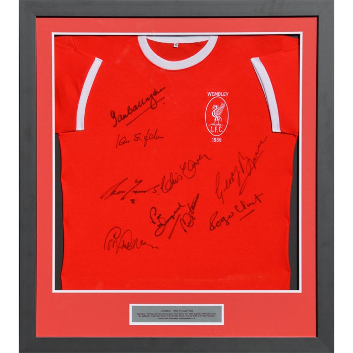 Liverpool - 1965 FA-Cup Final framed Shirt - Signed by 10