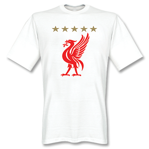 Liverpool 5 Star T-Shirt - White