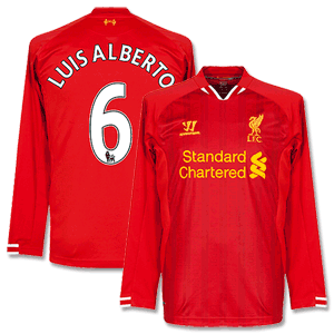 Liverpool Home L/S Shirt 2013 2014 + Luis Alberto 6