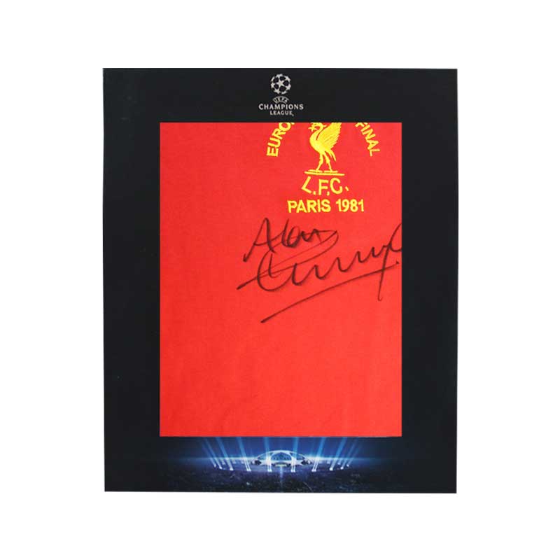 Official UEFA Champions League Alan Kennedy Signed Liverpool 1981 Shirt in Deluxe Packaging