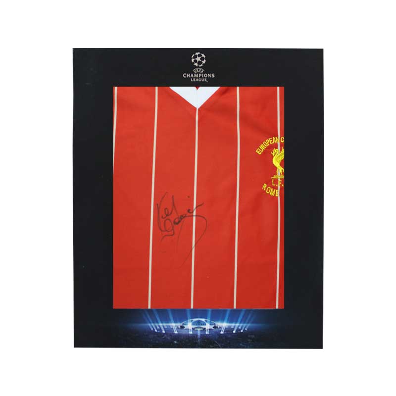 Official UEFA Champions League Kenny Dalglish Signed Liverpool 1984 Home Shirt in Deluxe Packaging
