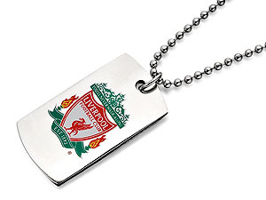 Stainless Steel Liverpool FC Crest Dog Tag Pendant And Ball Chain - 102294