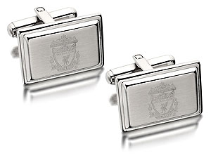 Stainless Steel Liverpool FC Crest Rectangular Swivel Cufflinks - 102280