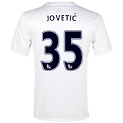 Manchester City Cup Away Shirt 2013/14 - Junior White with Jovetic 35 printing