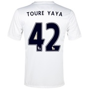 Manchester City Cup Away Shirt 2013/14 - Junior White with Toure Yaya 42 printing