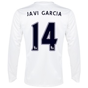 Manchester City Cup Away Shirt 2013/14 - Long Sleeved White with Javi Garcia 14 printing