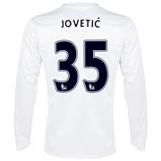 Manchester City Cup Away Shirt 2013/14 - Long Sleeved White with Jovetic 35 printing