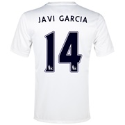 Manchester City Cup Away Shirt 2013/14 White with Javi Garcia 14 printing