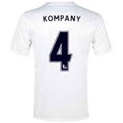 Manchester City Cup Away Shirt 2013/14 White with Kompany 4 printing