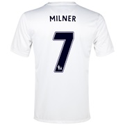 Manchester City Cup Away Shirt 2013/14 White with Milner 7 printing