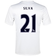 Manchester City Cup Away Shirt 2013/14 White with Silva 21 printing