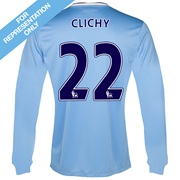 Manchester City Home Shirt 2013/14 - Long Sleeved with Clichy 22 printing