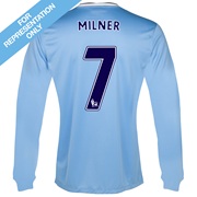 Manchester City Home Shirt 2013/14 - Long Sleeved with Milner 7 printing