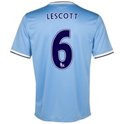 Manchester City Home Shirt 2013/14 - Womens with Lescott 6 printing
