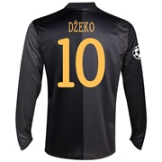 Manchester City UEFA Champions League Away Shirt 2013/14 - Long Sleeved with Dzeko 10 printing