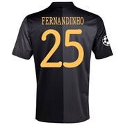 Manchester City UEFA Champions League Away Shirt 2013/14 with Fernandinho 25 printing