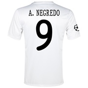 Manchester City UEFA Champions League Cup Away Shirt 2013/14 - Junior White with A.Negredo 9 printing