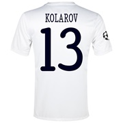 Manchester City UEFA Champions League Cup Away Shirt 2013/14 - Junior White with Kolarov 13 printing