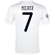 Manchester City UEFA Champions League Cup Away Shirt 2013/14 - Junior White with Milner 7 printing