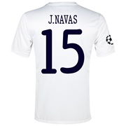 Manchester City UEFA Champions League Cup Away Shirt 2013/14 White with J.Navas 15 printing