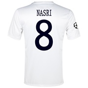 Manchester City UEFA Champions League Cup Away Shirt 2013/14 White with Nasri 8 printing