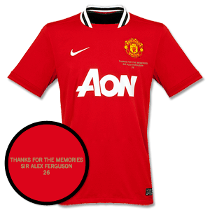 11-12 Man Utd Home Shirt + Sir Alex Transfer