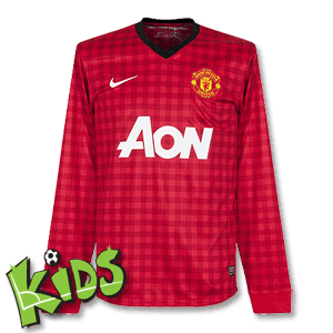12-13 Man Utd Home L/S Shirt - Boys