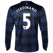 Manchester United Away Shirt 2013/14 - Long Sleeved - Kids with Ferdinand 5 printing