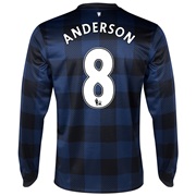 Manchester United Away Shirt 2013/14 - Long Sleeved with Anderson 8 printing