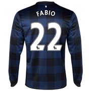 Manchester United Away Shirt 2013/14 - Long Sleeved with Fabio 22 printing