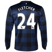 Manchester United Away Shirt 2013/14 - Long Sleeved with Fletcher 24 printing