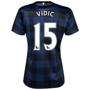 Manchester United Away Shirt 2013/14 - Womens with Vidic 15 printing