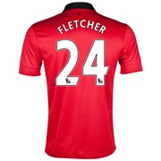 Manchester United Home Shirt 2013/14 - Kids with Fletcher 24 printing