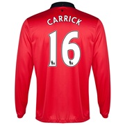 Manchester United Home Shirt 2013/14 - Long Sleeved - Kids with Carrick 16 printing