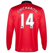 Manchester United Home Shirt 2013/14 - Long Sleeved - Kids with Chicharito 14 printing