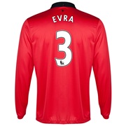 Manchester United Home Shirt 2013/14 - Long Sleeved - Kids with Evra 3 printing