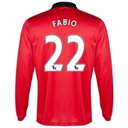 Manchester United Home Shirt 2013/14 - Long Sleeved - Kids with Fabio 22 printing