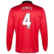 Manchester United Home Shirt 2013/14 - Long Sleeved - Kids with Jones 4 printing