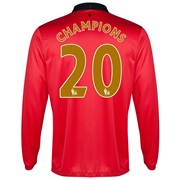 Manchester United Home Shirt 2013/14 - Long Sleeved with Champions 20 printing