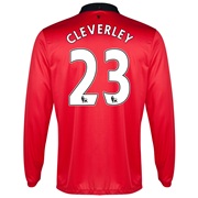Manchester United Home Shirt 2013/14 - Long Sleeved with Cleverley 23 printing