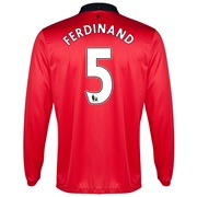 Manchester United Home Shirt 2013/14 - Long Sleeved with Ferdinand 5 printing