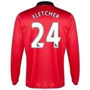 Manchester United Home Shirt 2013/14 - Long Sleeved with Fletcher 24 printing
