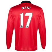 Manchester United Home Shirt 2013/14 - Long Sleeved with Nani 17 printing