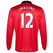 Manchester United Home Shirt 2013/14 - Long Sleeved with Smalling 12 printing