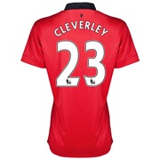 Manchester United Home Shirt 2013/14 - Womens with Cleverley 23 printing